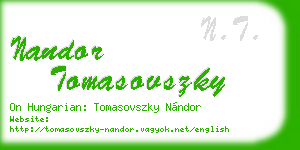 nandor tomasovszky business card