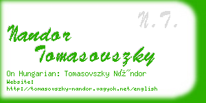 nandor tomasovszky business card